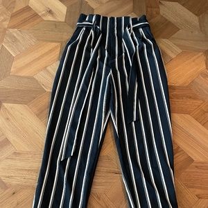 HM stripes trousers with front tie